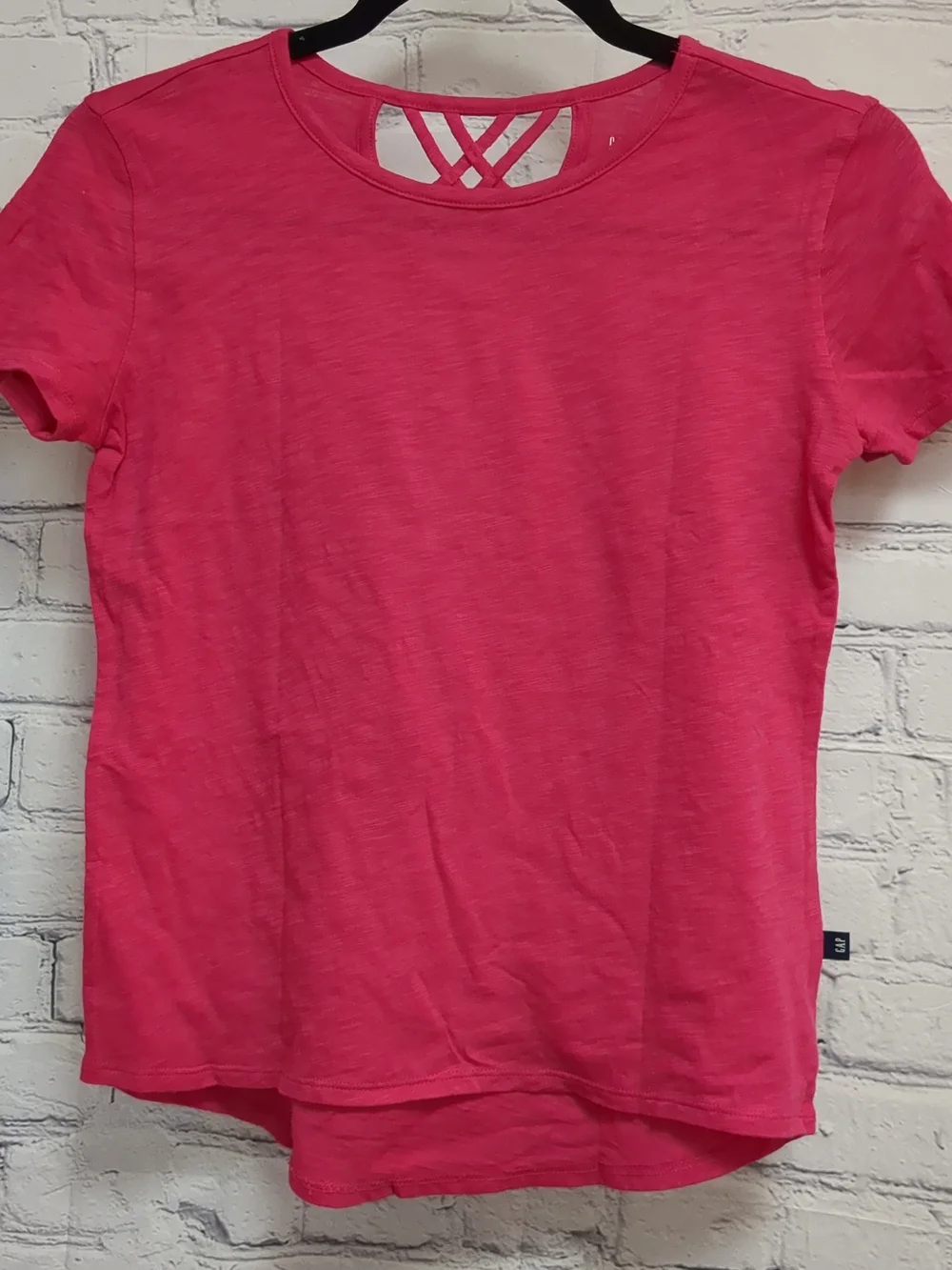 GAP Hot Pink Short Sleeve Tee with Crisscross Back Detail
